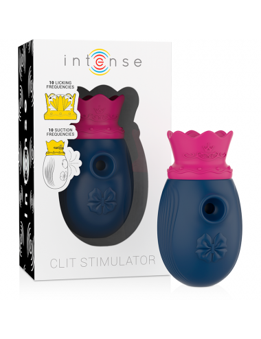 INTENSE CLIT STIMULATOR 10 LICKING AND SUCTION FREQUENCIES - BLUE