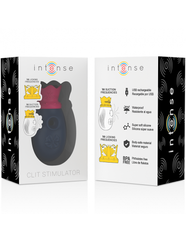 INTENSE - CLITORIS STIMULATOR 10 MODES OF STIMULATING WAVES AND LICKING - BLUE