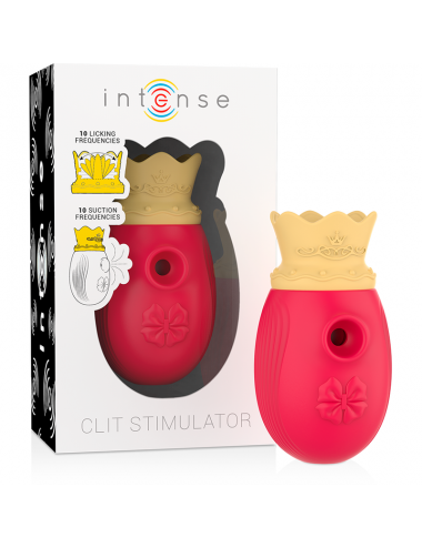 INTENSE CLIT STIMULATOR 10 LICKING AND SUCTION FREQUENCIES - RED