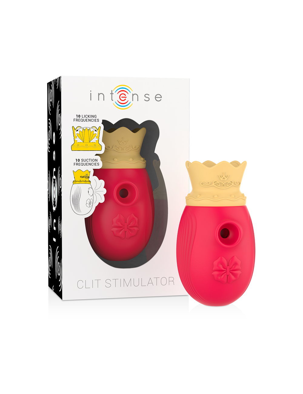 INTENSE CLIT STIMULATOR 10 LICKING AND SUCTION FREQUENCIES - RED
