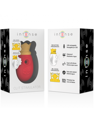 INTENSE - CLITORIS STIMULATOR 10 MODES OF STIMULATING WAVES AND LICKING - RED