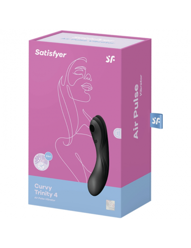 SATISFYER CURVY TRINITY 4 AIR PULSE VIBRATOR - BLACK