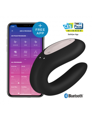 SATISFYER DOUBLE JOY CON APP BLACK