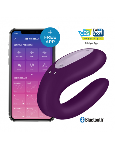 SATISFYER DOUBLE JOY CON APP PURPLE