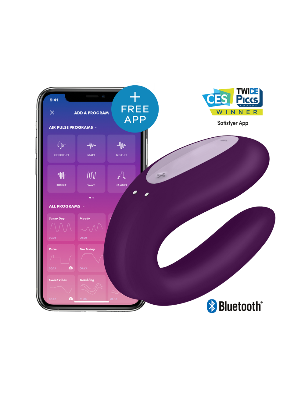 SATISFYER DOUBLE JOY CON APP PURPLE SATISFYER DOUBLE JOY CON APP PURPLE