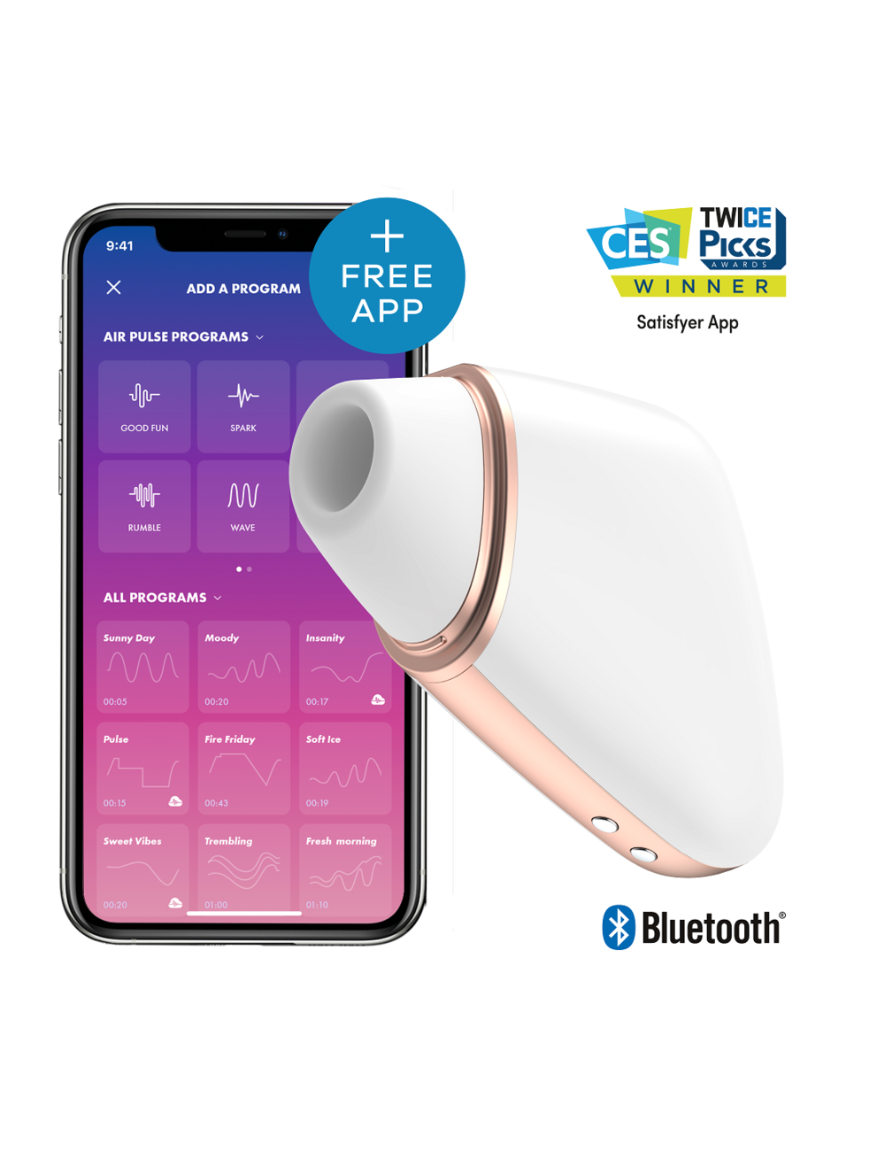 SATISFYER LOVE TRIANGLE AIR PULSE STIMULATOR & VIBRATOR - WHITE SATISFYER LOVE TRIANGLE AIR PULSE STIMULATOR & VIBRATOR - WHITE