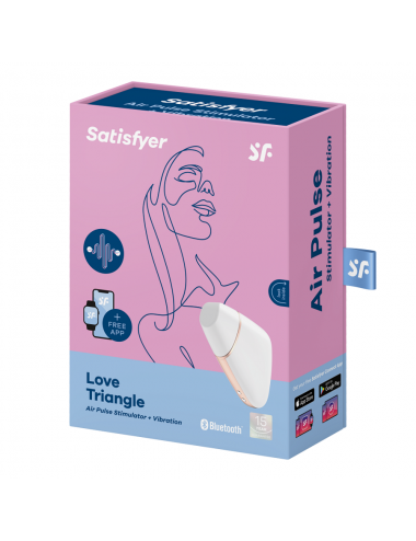 SATISFYER - LOVE TRIANGLE AIR PULSE STIMULATOR & VIBRATOR WHITE