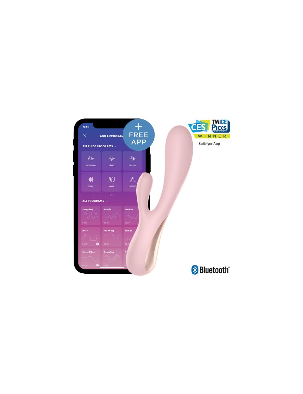 SATISFYER MONO FLEX PINK WITH APP