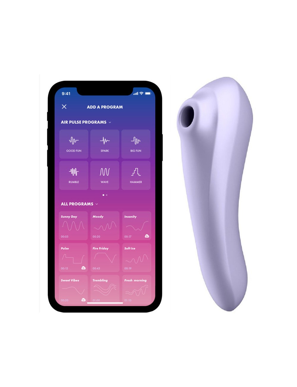 SATISFYER DUAL PLEASURE AIR PULSE VIBRATOR MAUVE