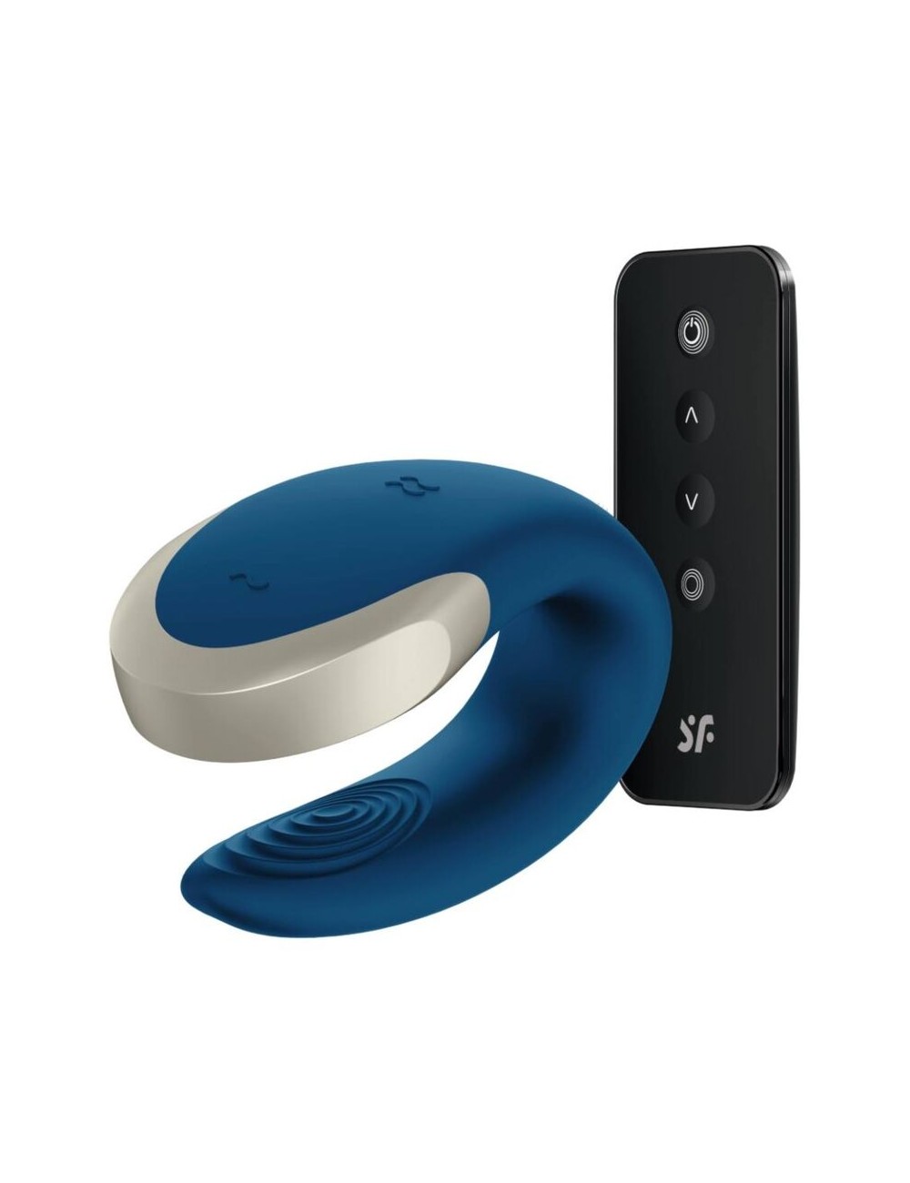 SATISFYER DOUBLE LOVE LUXURY PARTNER VIBRATOR - BLUE SATISFYER DOUBLE LOVE LUXURY PARTNER VIBRATOR - BLUE