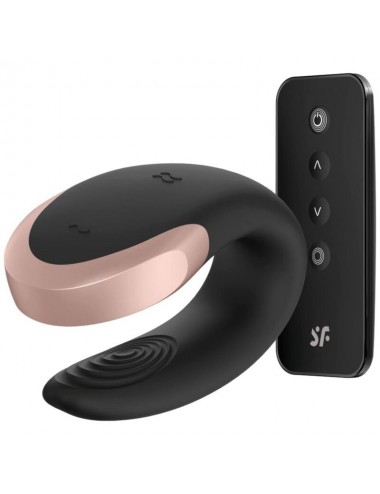 SATISFYER DOUBLE LOVE LUXURY PARTNER VIBRATOR - BLACK