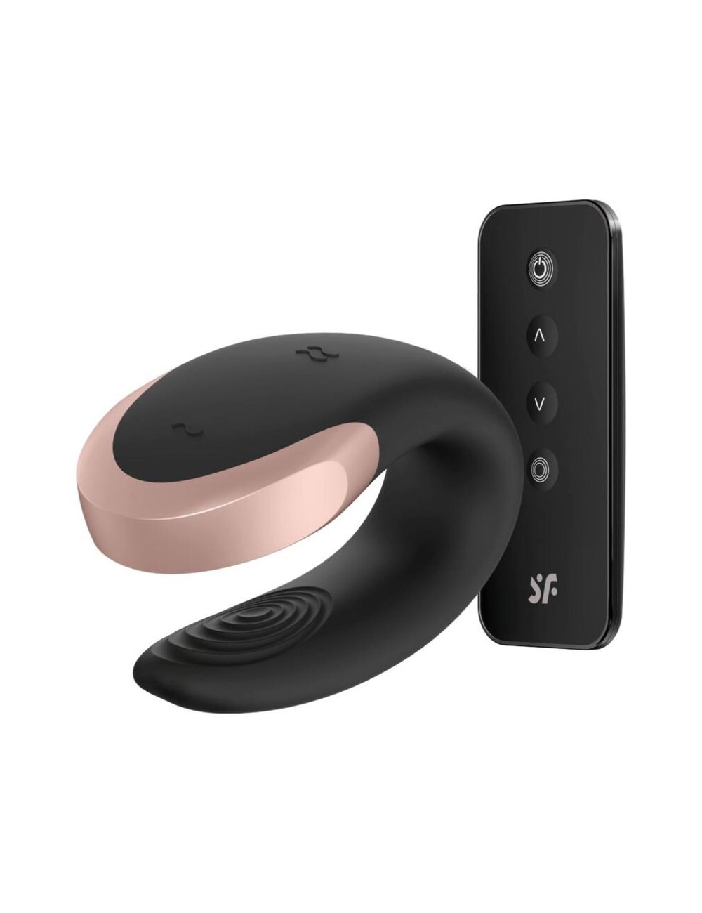 SATISFYER DOUBLE LOVE LUXURY PARTNER VIBRATOR - BLACK