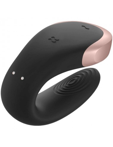 SATISFYER - DOUBLE LOVE LUXURY PARTNER VIBRATOR BLACK