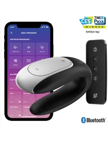 SATISFYER DOUBLE FUN PARTNER VIBRATOR - BLACK