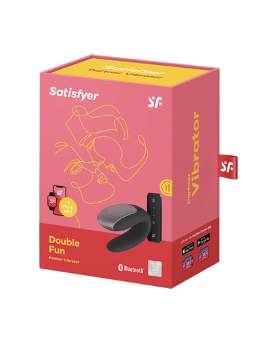 SATISFYER - DOUBLE FUN PARTNER VIBRATOR BLACK