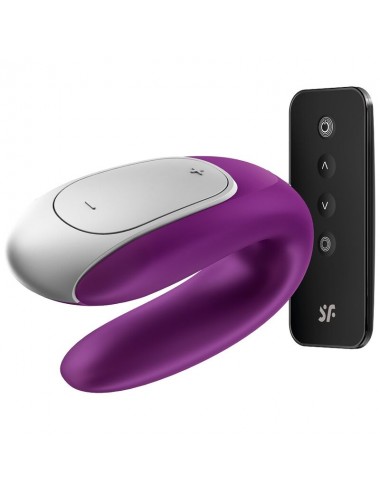 SATISFYER DOUBLE FUN PARTNER VIBRATOR - PURPLE