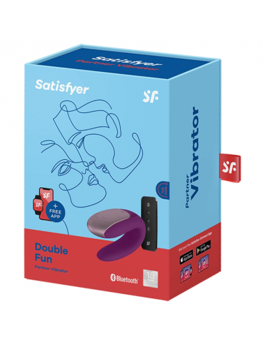 SATISFYER - DOUBLE FUN PARTNER VIBRATOR PURPLE