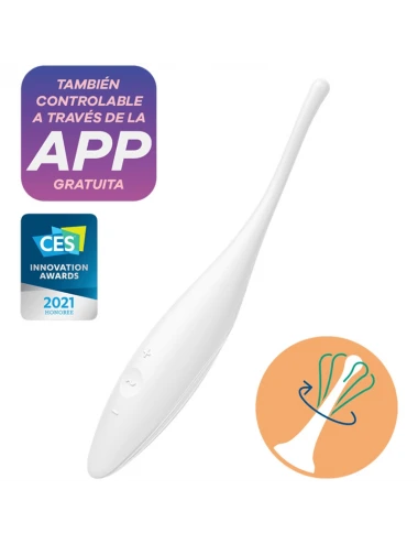 SATISFYER TWIRLING JOY CLIT TIP VIBRATOR - WHITE