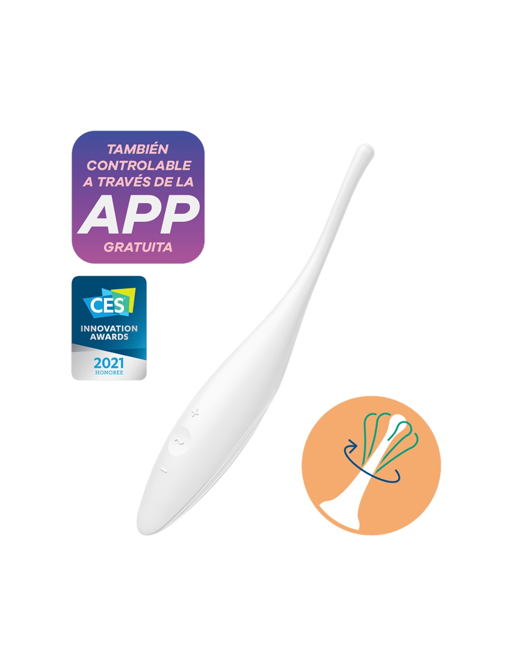 SATISFYER TWIRLING JOY CLIT TIP VIBRATOR - WHITE SATISFYER TWIRLING JOY CLIT TIP VIBRATOR - WHITE