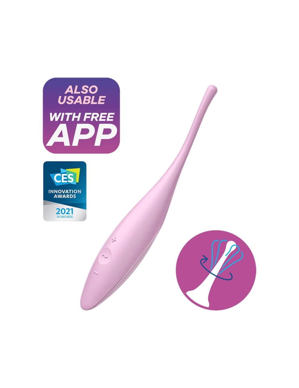 SATISFYER TWIRLING JOY CLIT TIP VIBRATOR - PINK SATISFYER TWIRLING JOY CLIT TIP VIBRATOR - PINK