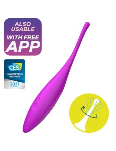 SATISFYER TWIRLING JOY CLIT TIP VIBRATOR - FUCHSIA