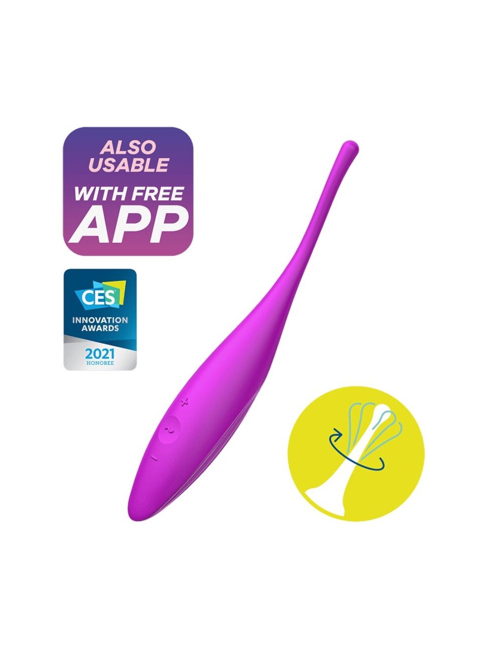 SATISFYER TWIRLING JOY CLIT TIP VIBRATOR - FUCHSIA SATISFYER TWIRLING JOY CLIT TIP VIBRATOR - FUCHSIA