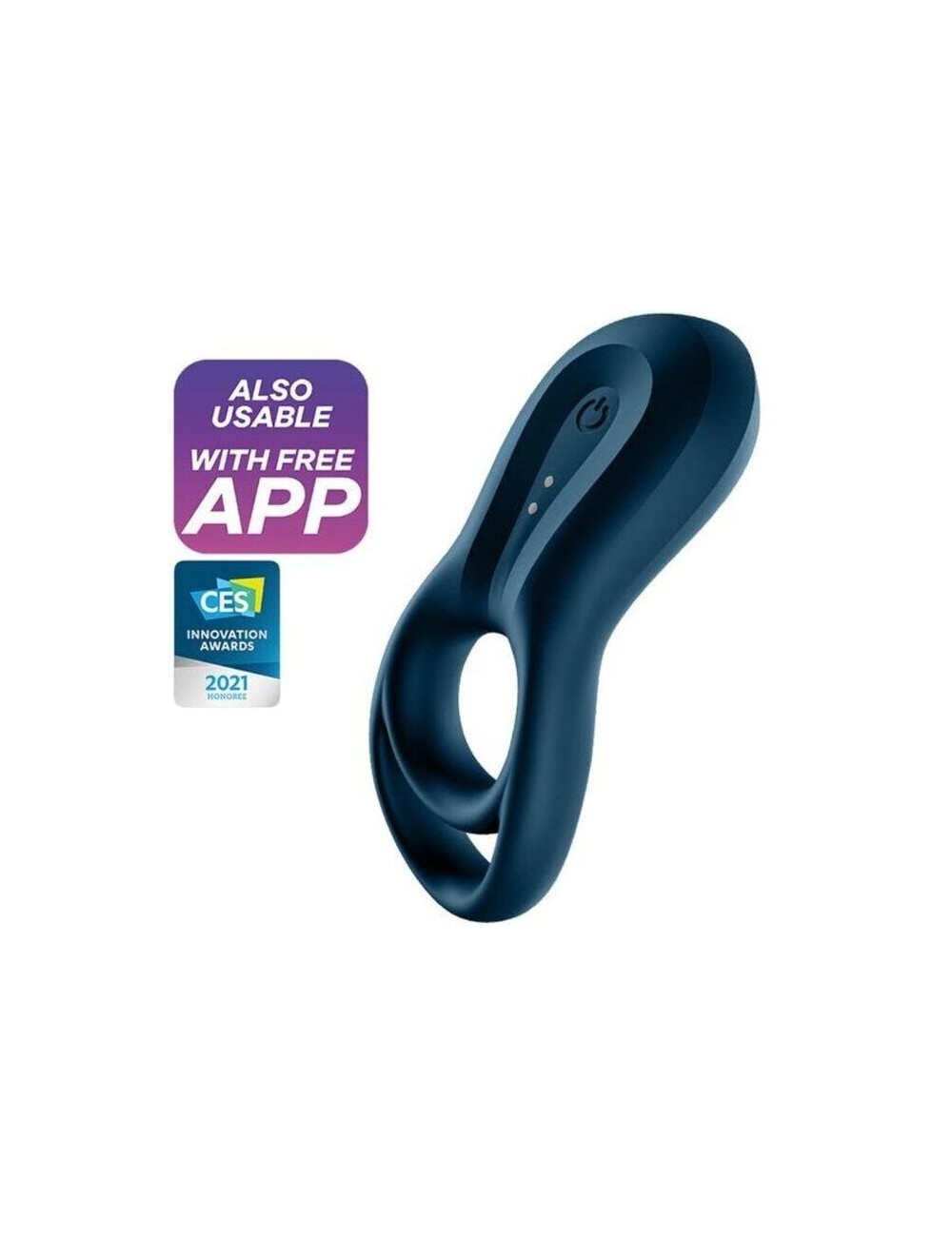 SATISFYER EPIC DUO RING VIBRATOR APP - BLUE SATISFYER EPIC DUO RING VIBRATOR APP - BLUE