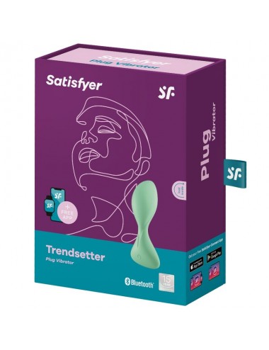 SATISFYER - TRENDSETTER VIBRATING PLUG APP GREEN