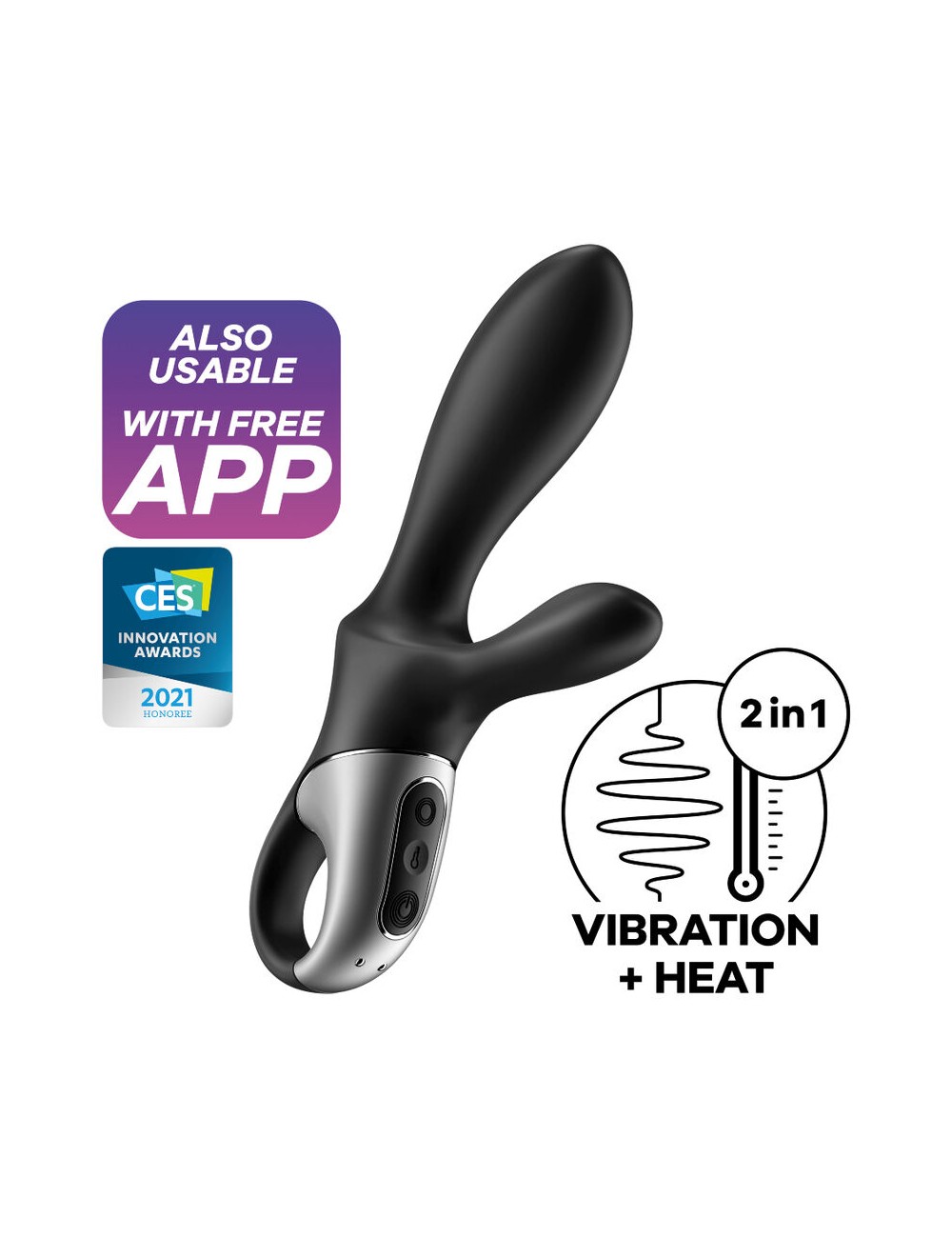 SATISFYER HEAT CLIMAX + ANAL VIBRATOR APP - BLACK SATISFYER HEAT CLIMAX + ANAL VIBRATOR APP - BLACK