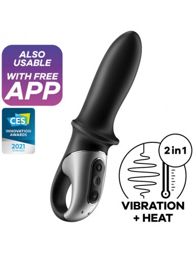 SATISFYER HOT PASSION ANAL VIBRATOR APP - BLACK