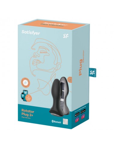 SATISFYER - ROTATOR PLUG 2+ VIBRATING PLUG APP BLACK