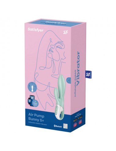 SATISFYER - AIR PUMP BUNNY 5+ INFLATABLE RABBIT VIBRATOR APP GREEN