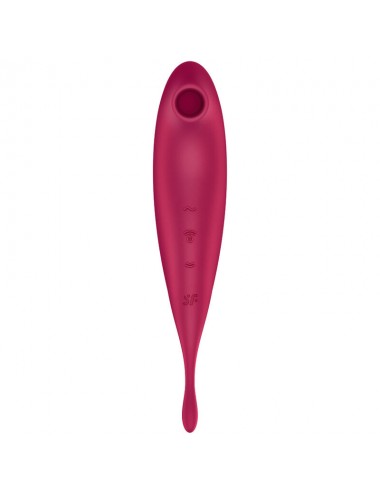 SATISFYER TWIRLING PRO+ AIR PULSE STIMULATOR & VIBRATOR - RED