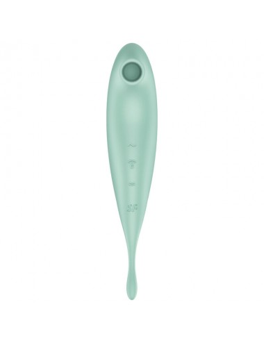 SATISFYER TWIRLING PRO+ AIR PULSE STIMULATOR & VIBRATOR - GREEN