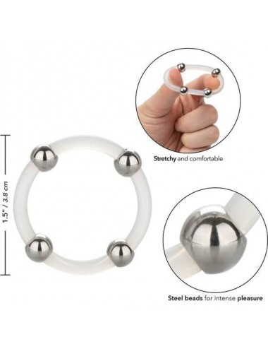 CALEXOTICS - STEEL BEADED SILICONE RING L