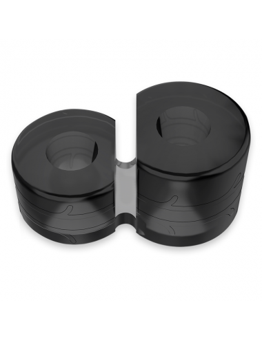 POWERING - SUPER FLEXIBLE AND RESISTANT DOUBLE PENIS RING PR09 BLACK