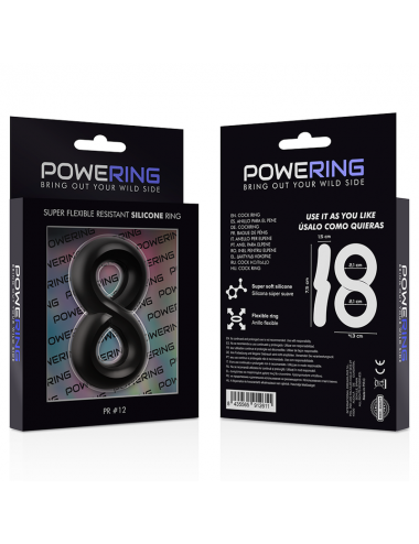 POWERING - SUPER FLEXIBLE AND RESISTANT PENIS AND TESTICLE RING PR12 BLACK