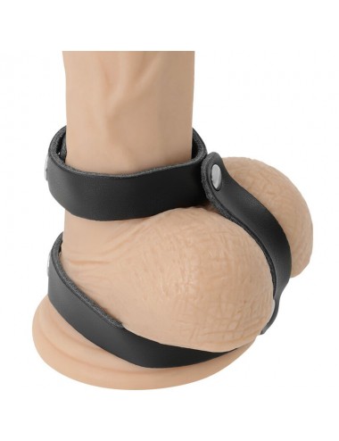 DARKNESS - LEATHER ADJUSTABLE PENIS AND TESTICLE RING