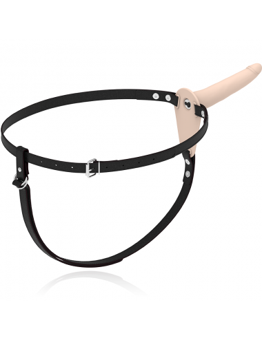 FETISH SUBMISSIVE HARNESS - FLESH SILICONE VIBRATOR 15 CM