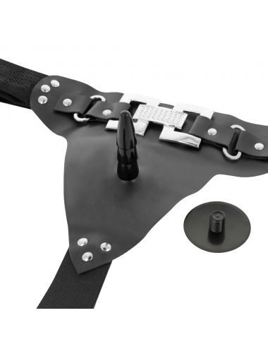 HARNESS ATTRACTION - DELUXE HARNESS WITH REALISTIC VIBRATION 18 CM -O- 4.5 CM