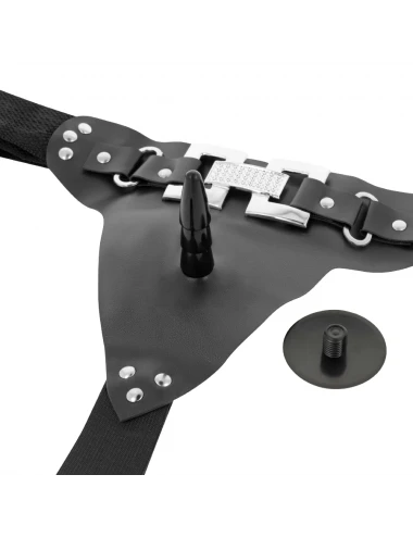 HARNESS ATTRACTION - DELUXE HARNESS WITH REALISTIC VIBRATION 18 CM -O- 4.5 CM