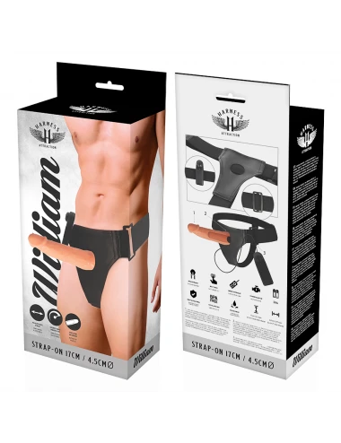 HARNESS ATTRACTION - WILLIAN HOLLOW RNES WITH VIBRATOR 17 CM -O- 4.5 CM