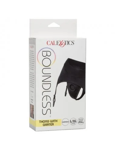 CALEXOTICS - BOUNDLESS THONG WITH GARTER L/XL