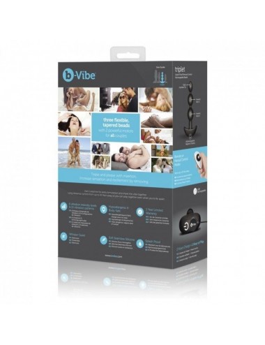 B-VIBE - TRIPLET ANAL REMOTE CONTROL BEADS BLACK