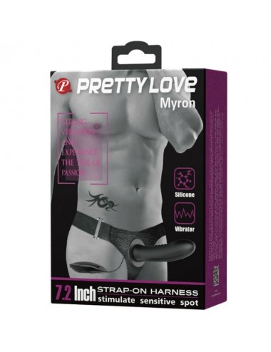 PRETTY LOVE - MYRON STRAP ON WITH VIBRATION AND HOLLOW DILDO