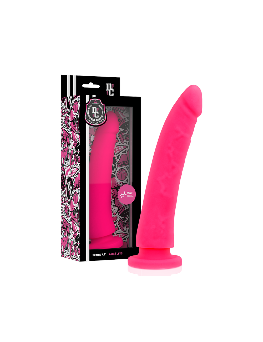 DELTA CLUB TOYS HARNESS + DONG PINK SILICONE 20 X 4 CM