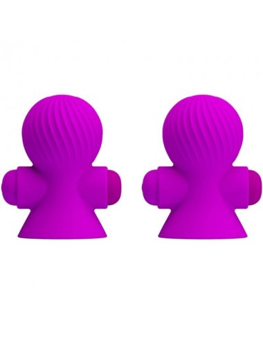 PRETTY LOVE STIMULATING NIPPLE SUCKERS 12 MODES OF VIBRATION PURPLE