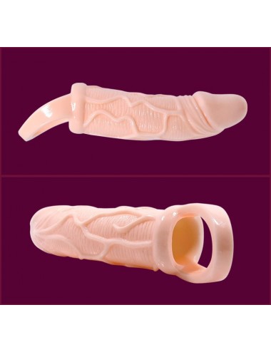 BAILE - PENIS EXTENDER SHEATH WITH VIBRATION AND STRAP FOR TESTICLES 13.5 CM
