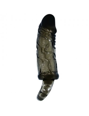 BAILE - PENIS EXTENDER COVER WITH STRAP FOR TESTICLES BLACK 13.5 CM