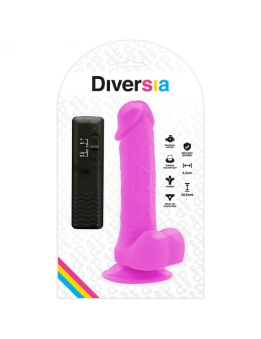 DIVERSIA - FLEXIBLE VIBRATING DILDO PURPLE 20.5 CM -O- 4.2 CM